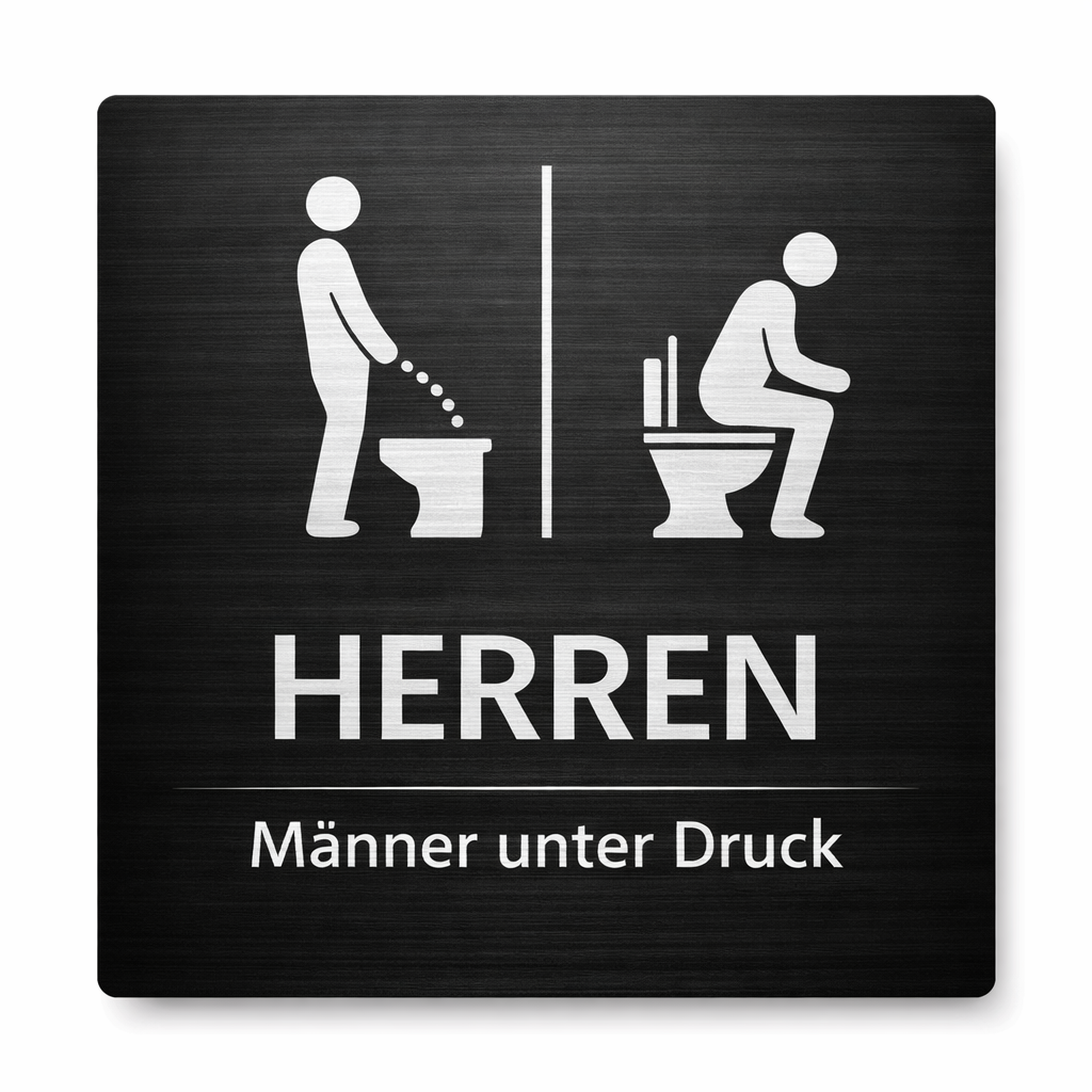Humorvolles WC-Schild Männer unter Druck