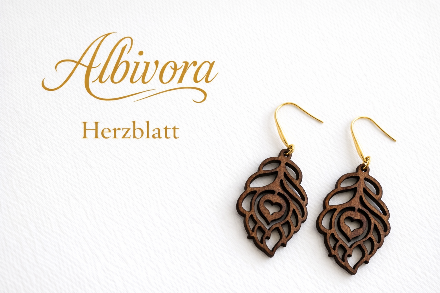 Ohrringe Albivora Herzblatt