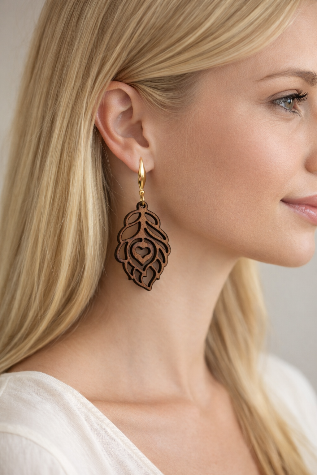 Ohrringe Albivora Herzblatt