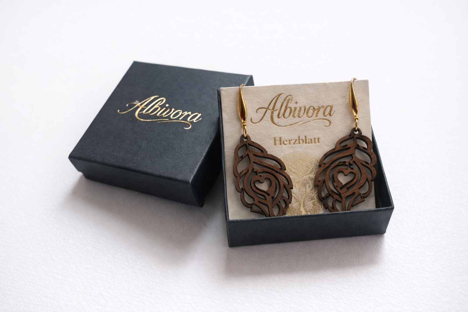 Ohrringe Albivora Herzblatt